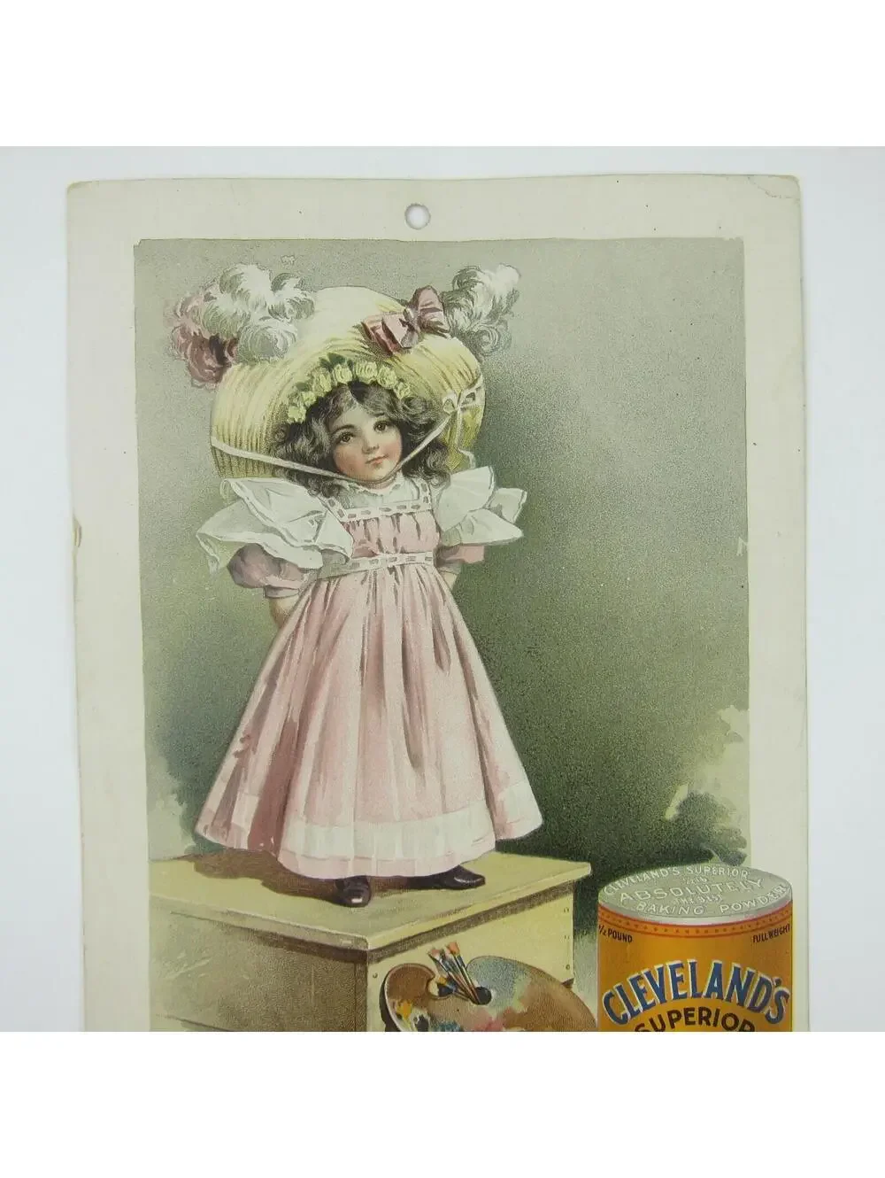 Advertising Wall Calendar Victorian Girl Clevelands Superior Baking Powder 1898